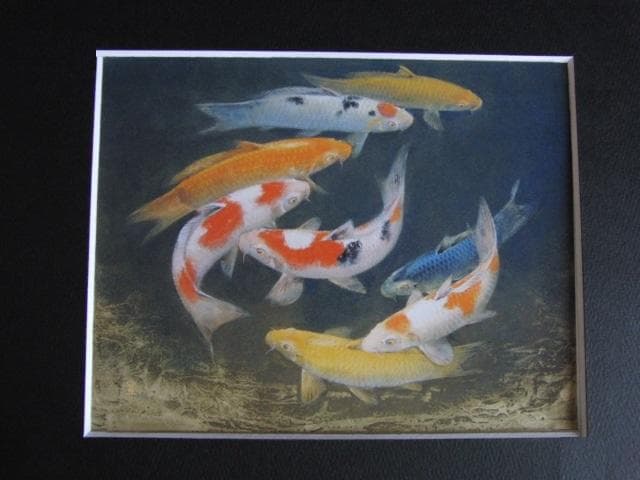 山下関城、【彩游】、希少な額装用画集より、新品額装付、状態良好