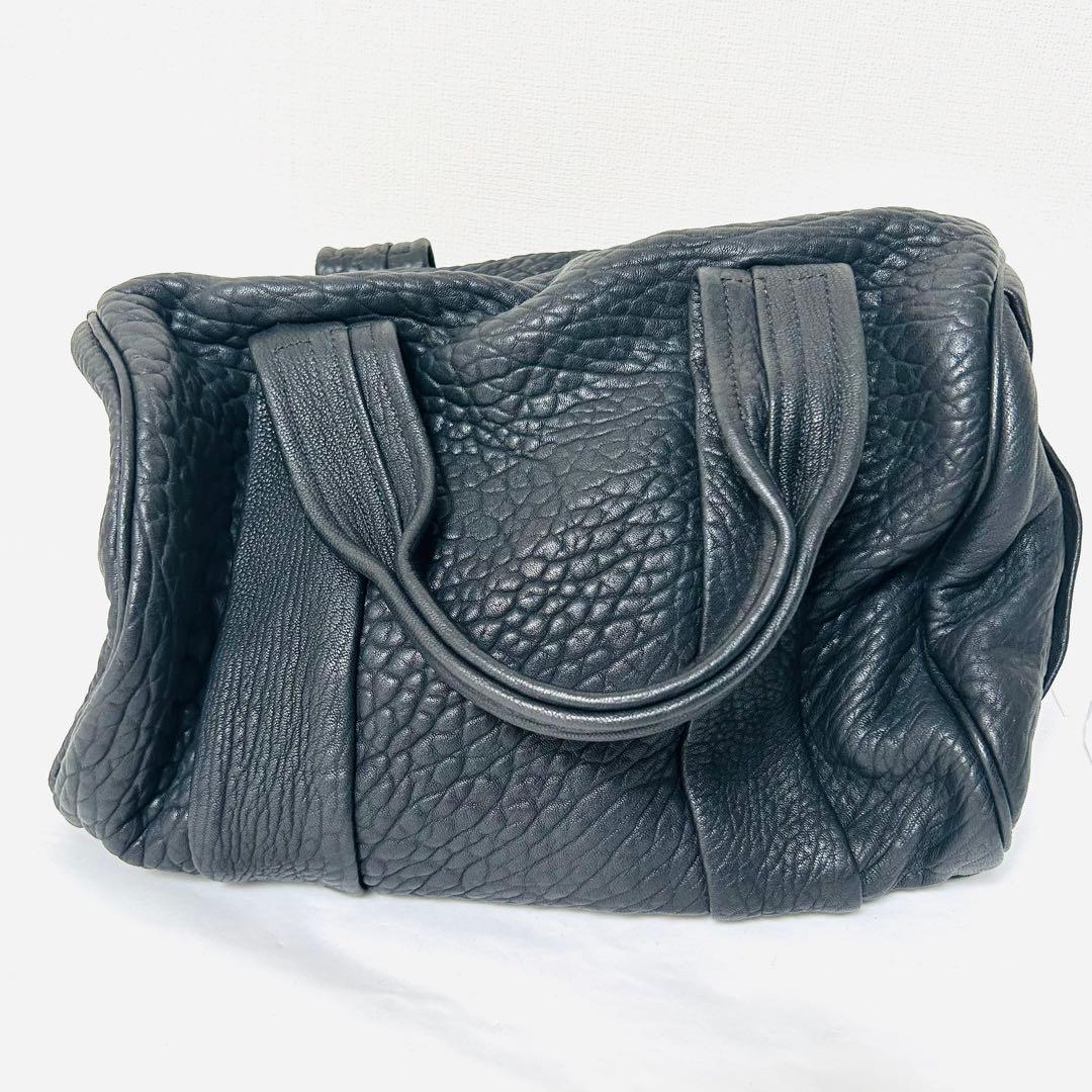 アレキサンダーワン ロッキー シボ革 ボストンバッグ スタッズ