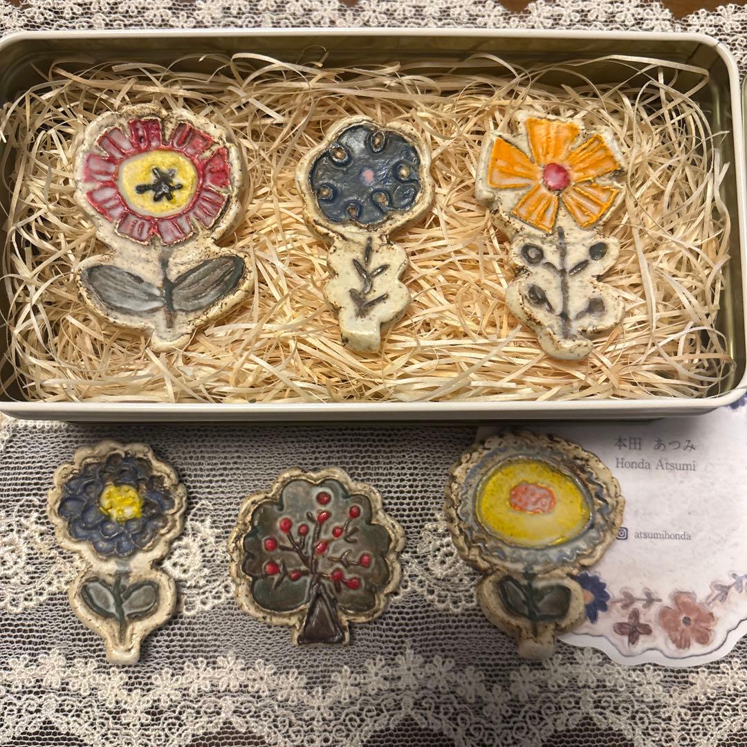 本田あつみ　ワイルドフラワー　箸置き