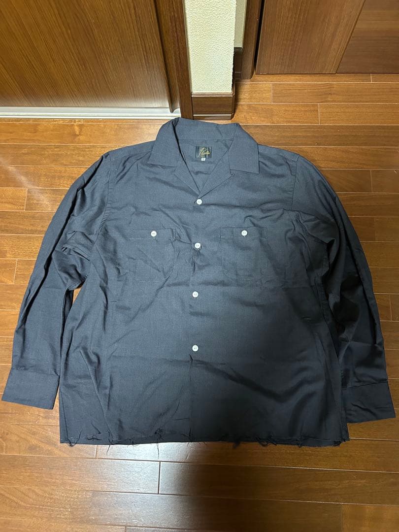 Noidles オープンカラーレーヨンシャツ　ブラックM FK186