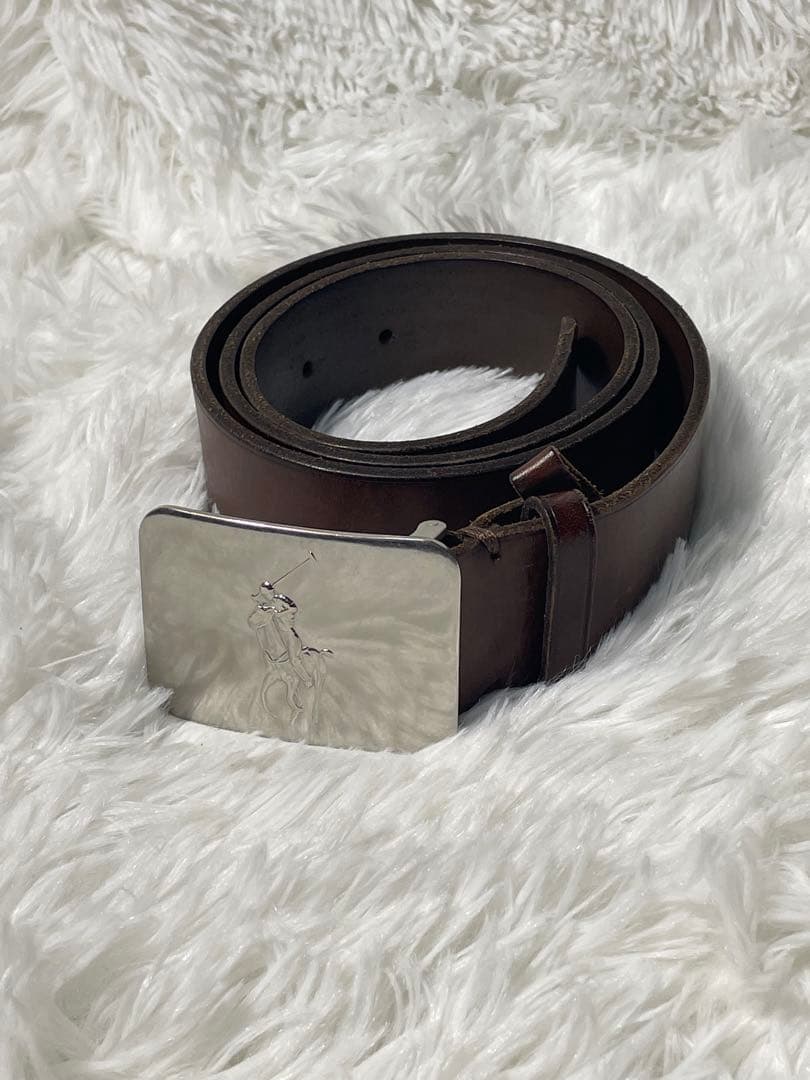 Polo Ralph Lauren 本革 レザーベルト ブラウン　ビッグポニー