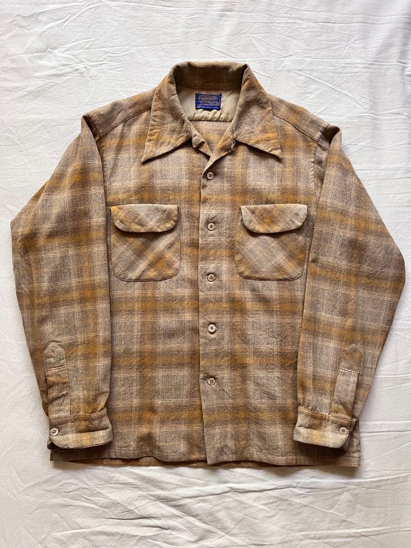 Pendleton 70s ウールオンブレチェックシャツ ブラウン×ベージュ