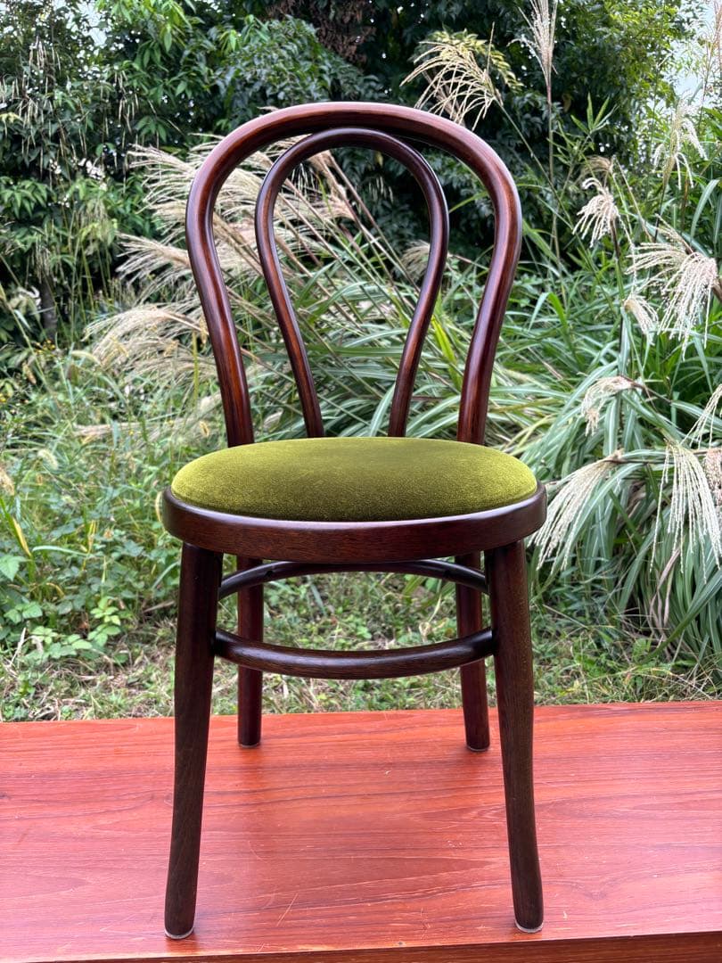 希少品　IDF太田長　曲木チェア　グリーンベルベット　ベントウッドチェア 毎日使いたいスタンダード♪ ベントウッドチェア VC109-029005