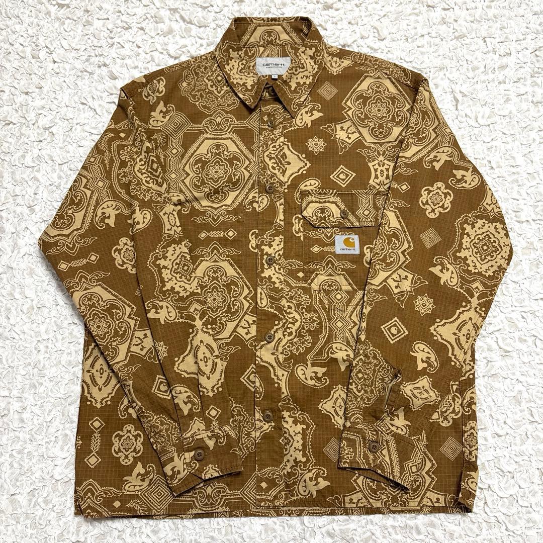 Carhartt カーハート メンズ ペイズリー柄 シャツ Lサイズ 大きめ
