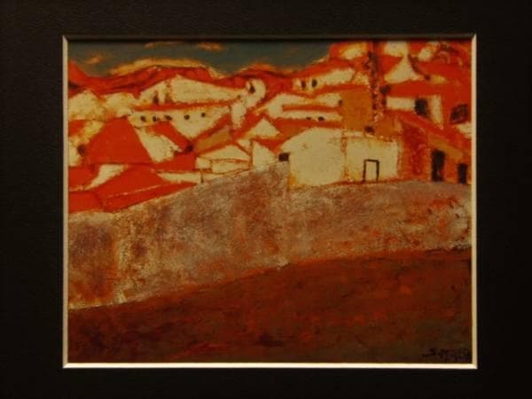 三岸節子、【小さな町（アンダルシア）】、希少な大判額装用画集より