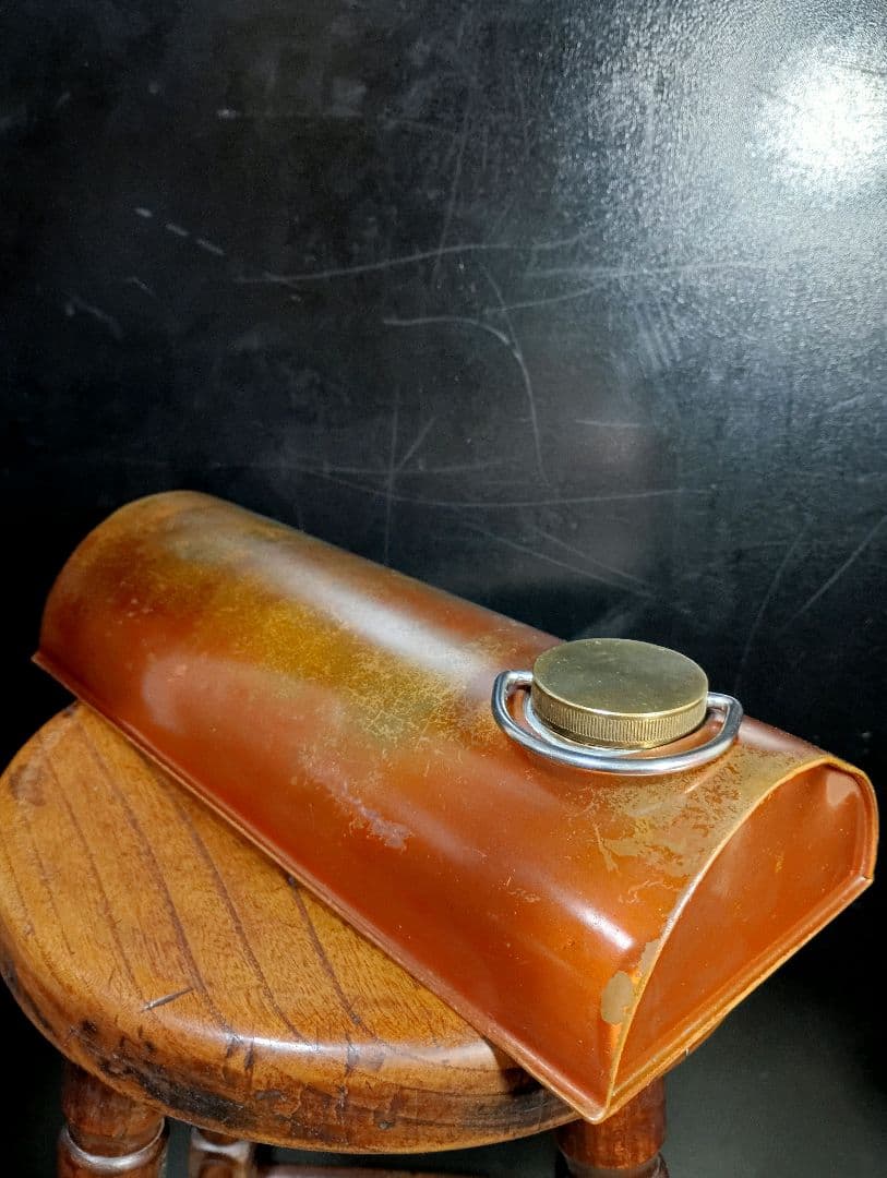 新光堂【純銅製】湯たんぽ　かまぼこ型　ヴィンテージ　真鍮