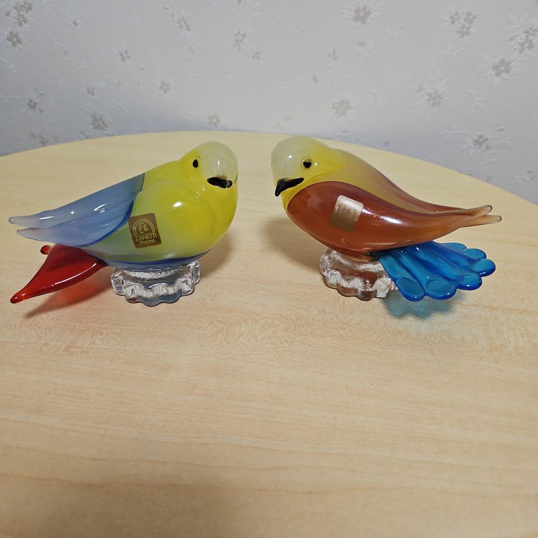 Zanetti Murano ガラス製鳥の置物