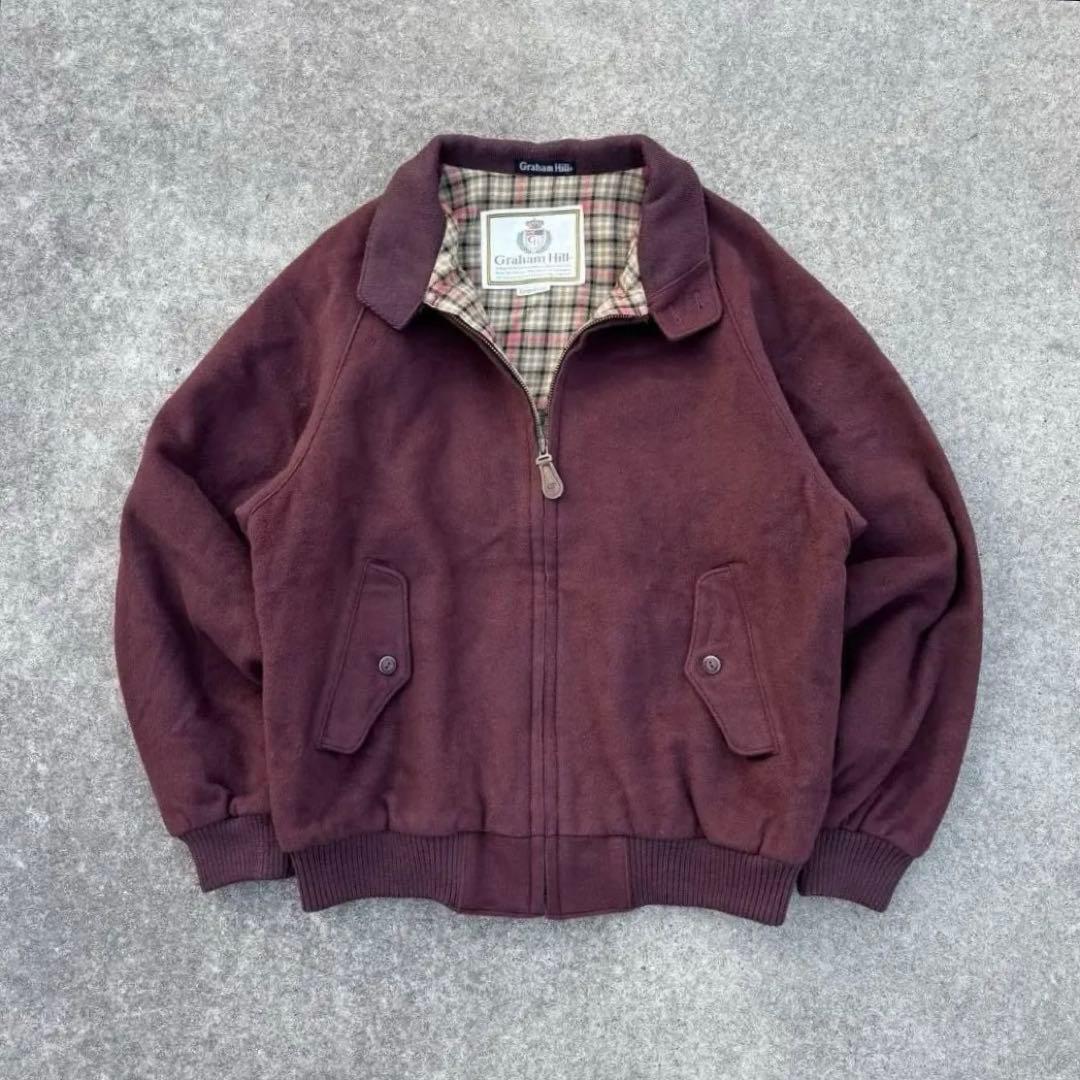 90’s vintage ウールブルゾン ボルドー 短丈 アメカジ カジュアル