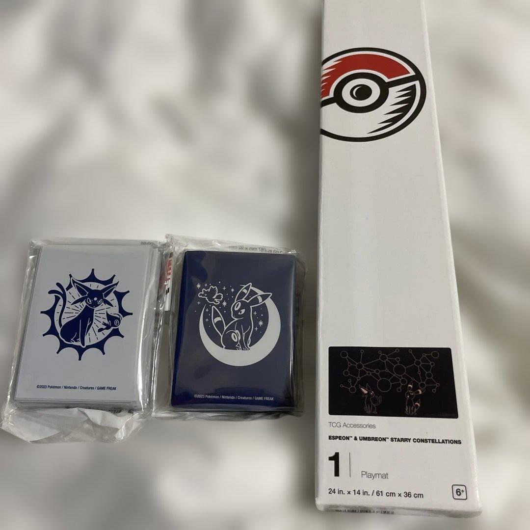 海外　ポケモンセンター　プレイマット　デッキシールド　ブラッキー　エーフィー 海外ポケモンセンター エーフィ&ブラッキー プレイマット デッキ