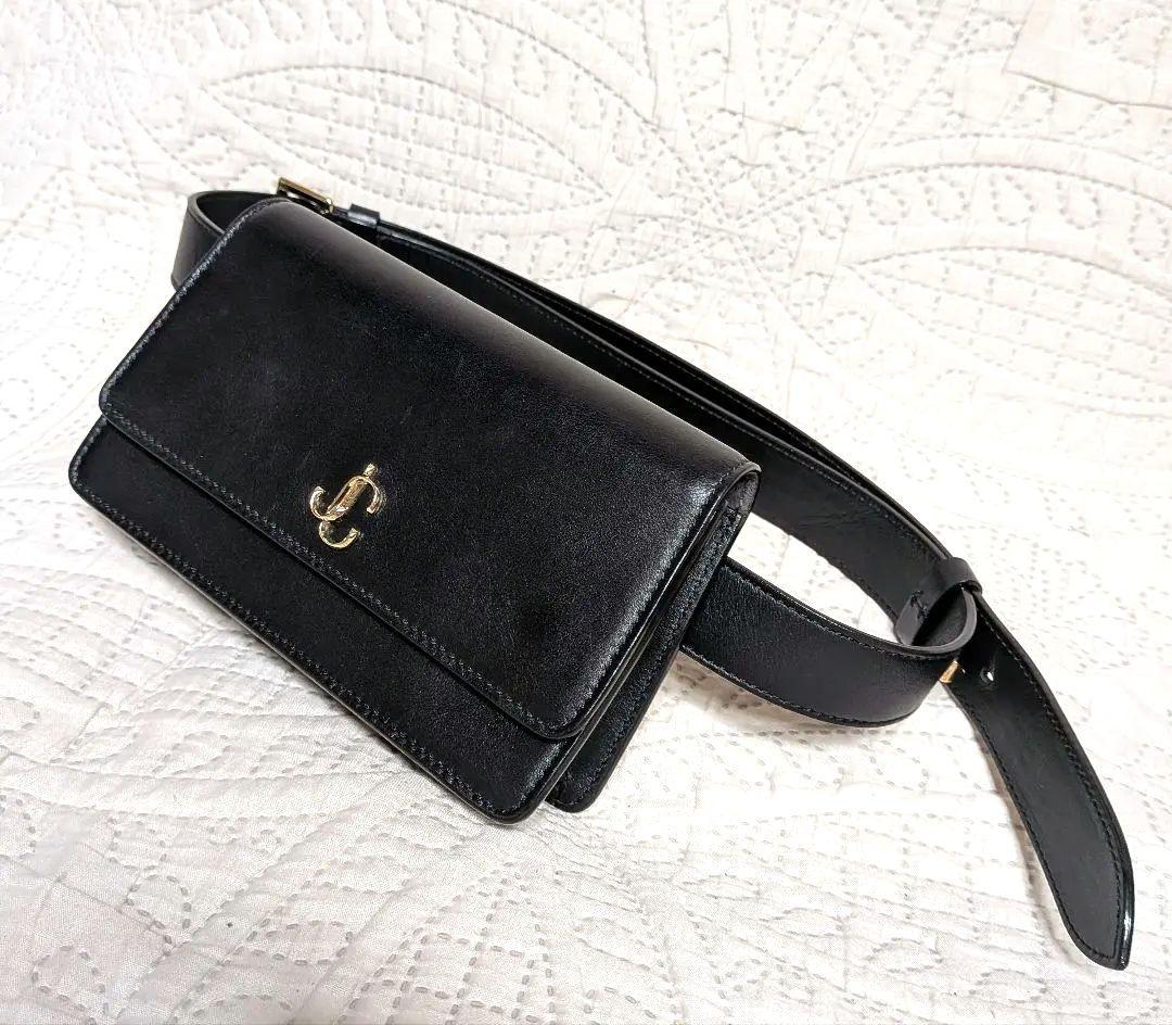 jimmy choo ボディバッグ　黒　ヴァレンヌ　ベルトバッグ　ジミーチュウ