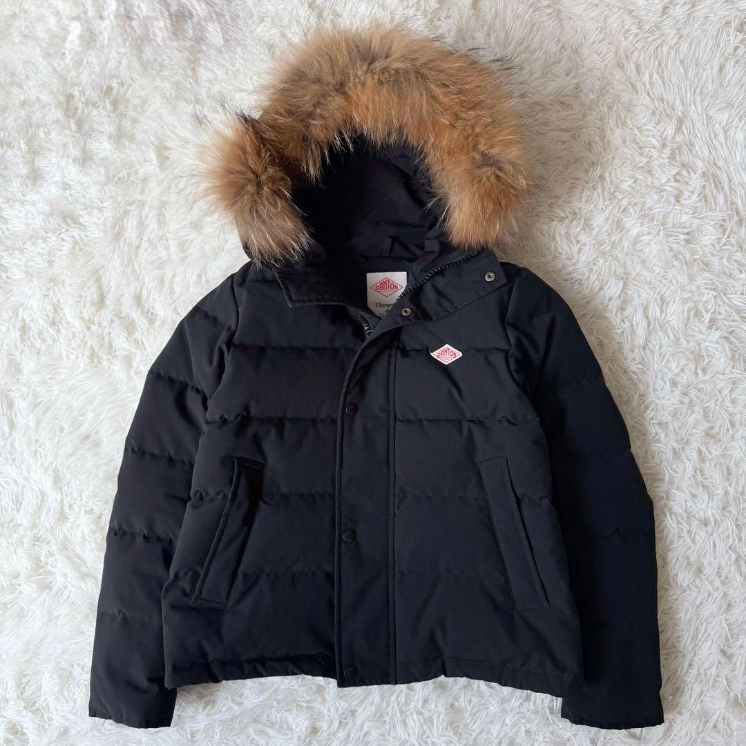 DANTONダントン ダウンジャケット ショート ブラック ファー　36