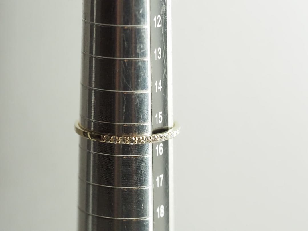 繊細で美しい☆K10YG 天然ダイヤモンド ハーフエタニティリング　0.20ct