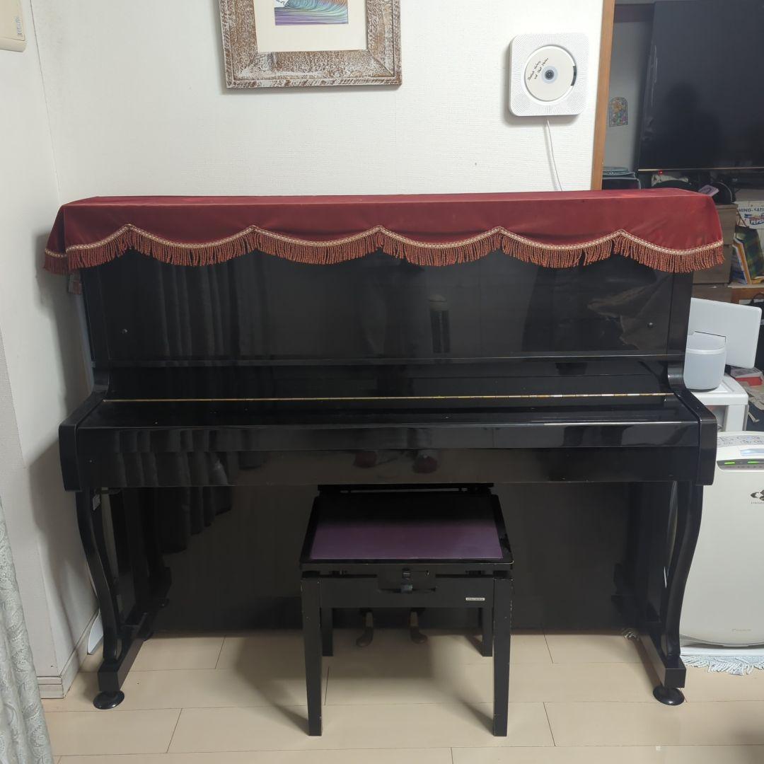 ハイブリッドピアノ 赤いカバー+チェア付き