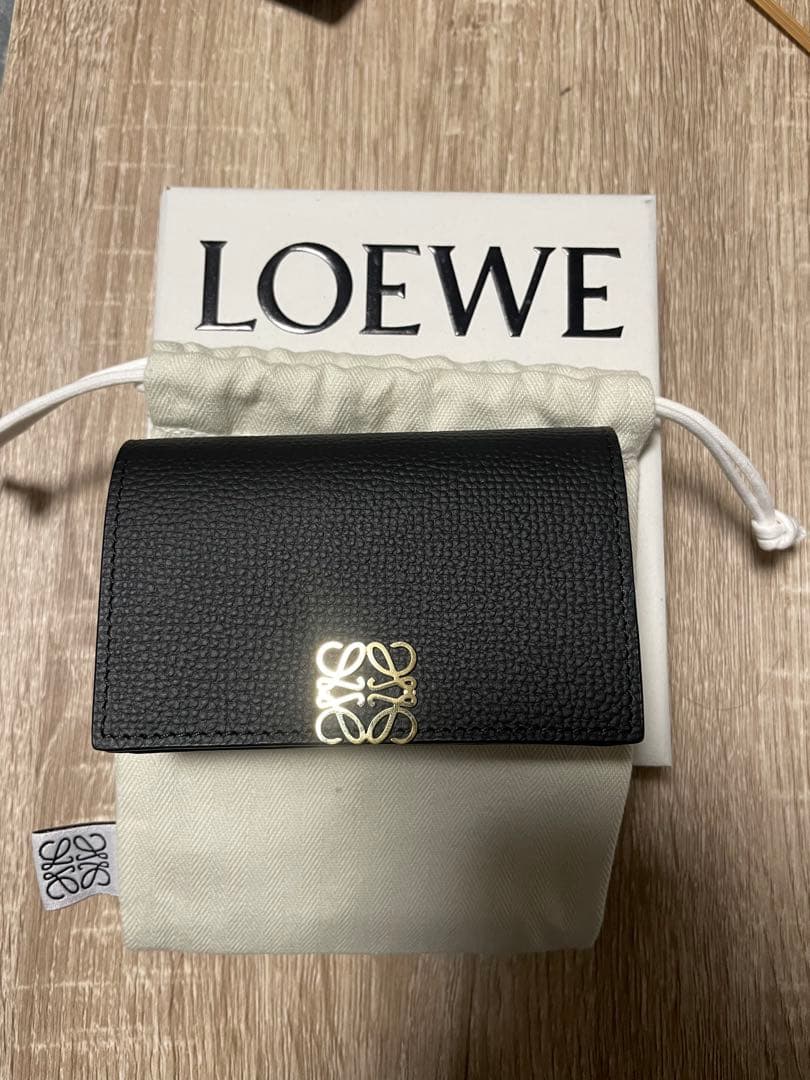 LOEWE ブラックレザー 名刺入れ 保存袋付き - メルカリ