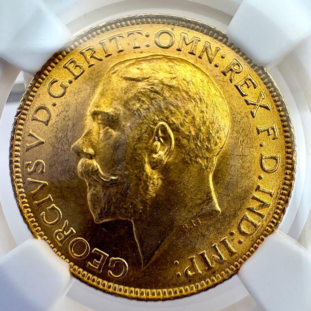 1925 ジョージ５世 ソブリン金貨 竜退治 NGC MS65