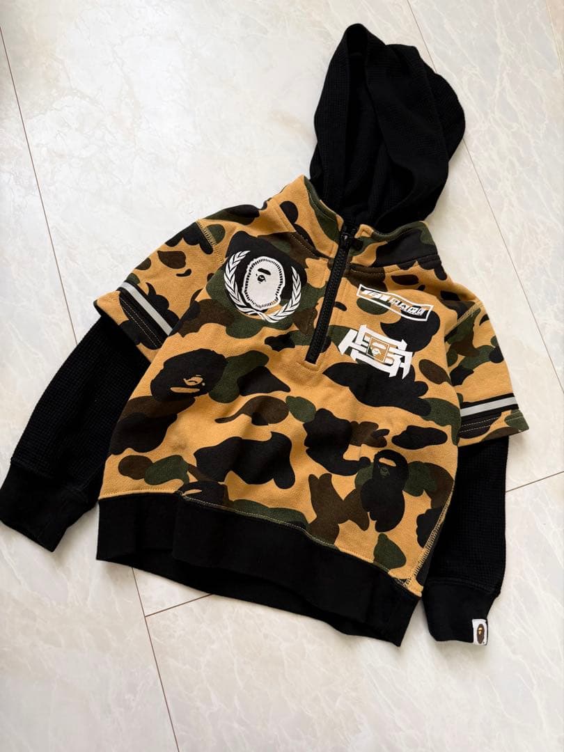 BAPE 迷彩柄 フード付きパーカー カモ 100 - メルカリ