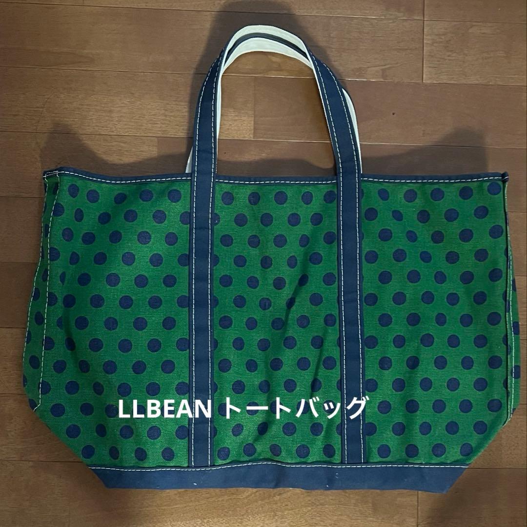 LLBean トートバッグ　水玉　ドット L.L.Bean - 美品☆廃盤サイズ ☆エルエルビーン☆ミニトートバッグ