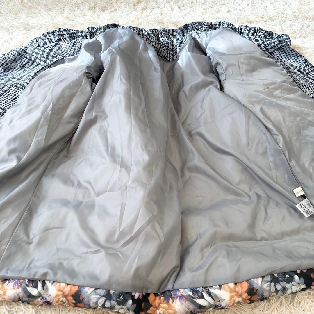 極美品 Otto オットー 千鳥柄×花柄 ダウン ジャケット 大きいサイズ 3L