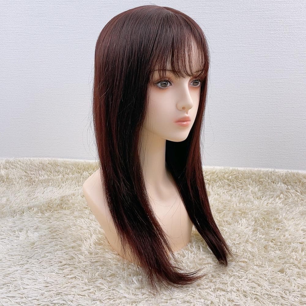 み*さ様 人毛100% フルウィッグ 医療用 ロングストレート ダークブラウン