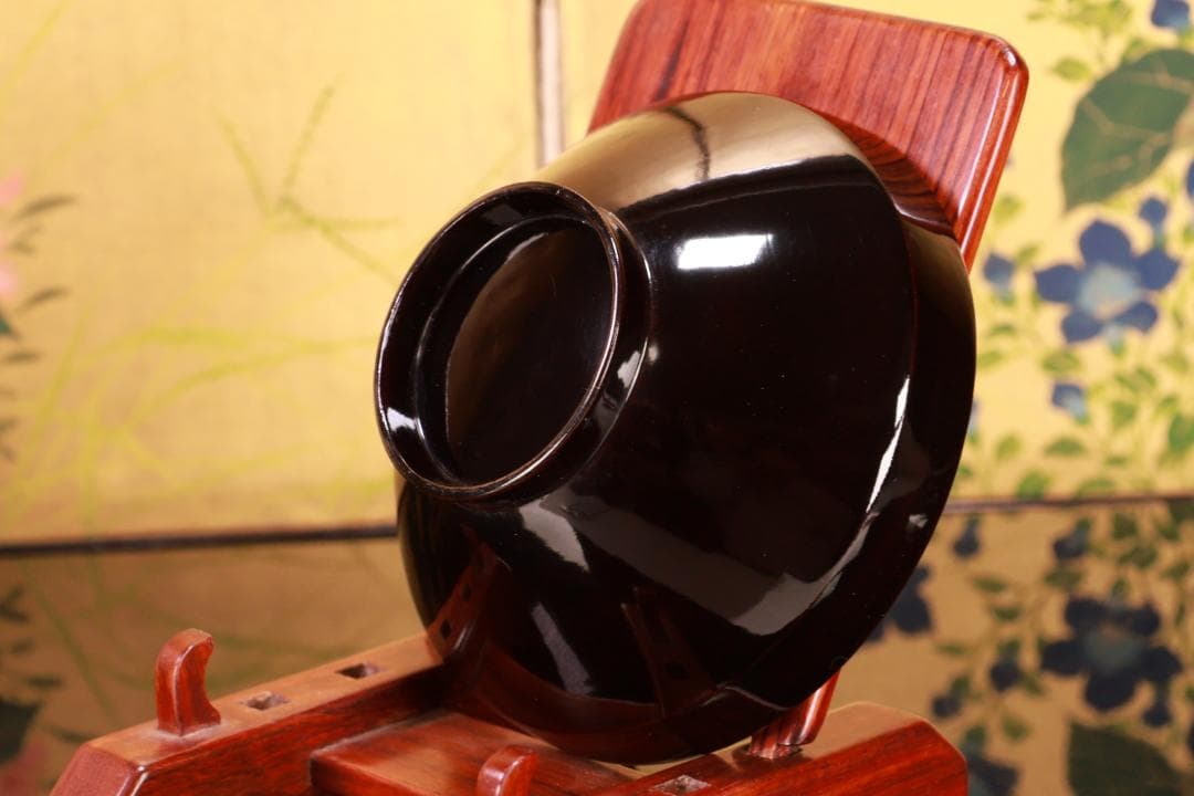 BJ022 時代輪島 雲上富士図金蒔絵 吸物椀 二客 木製 茶道具 懐石 菓子