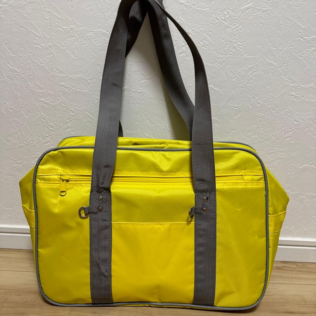 スクバ 黄色 スクールバック ワッペ 学生 カバン - メルカリ