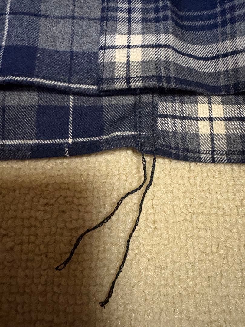 新品未使用コムデギャルソンオムフランネルチェックシャツネイビー系