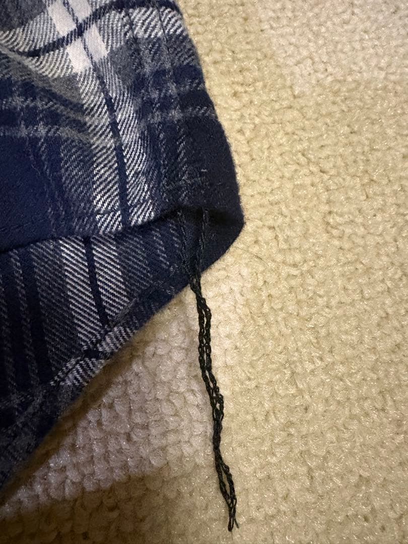 新品未使用コムデギャルソンオムフランネルチェックシャツネイビー系