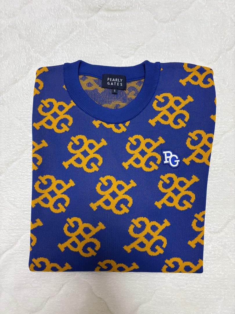PEARLY GATES ロゴ　ニット　セーター PEARLY GATES（パーリーゲイツ） ニット セーター 12G部分ジャガード