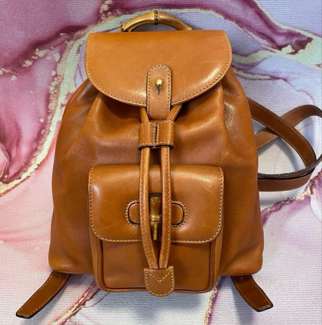 お値下げ可♡GUCCI グッチ バンブー レザー ミニリュック 楽天市場】【布袋あり】GUCCI グッチ バンブー ミニリュックサック