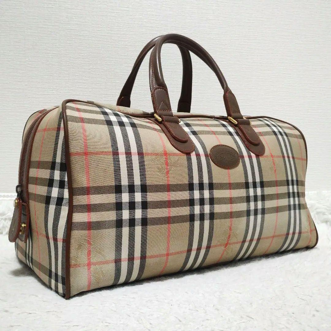 美品 Burberry バーバリー ボストンバッグ ノバチェック柄 旅行鞄