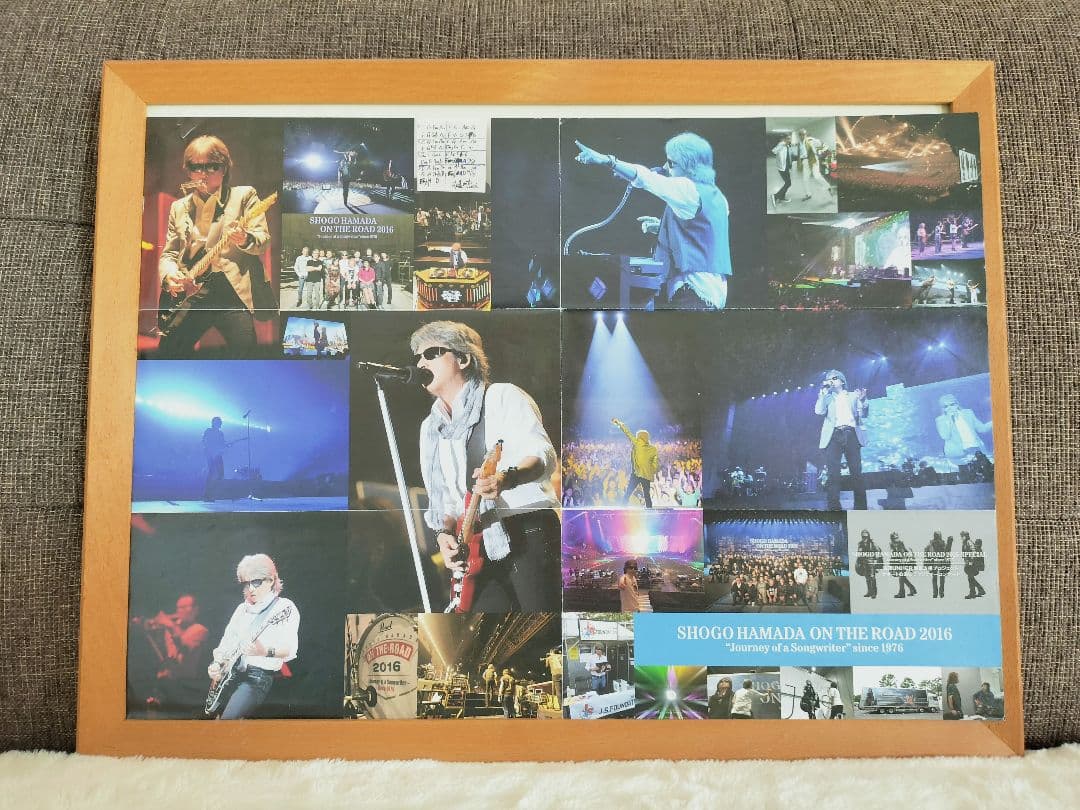 浜田省吾 ON THE ROAD コラージュポスター 4種類4枚 木製フレーム付