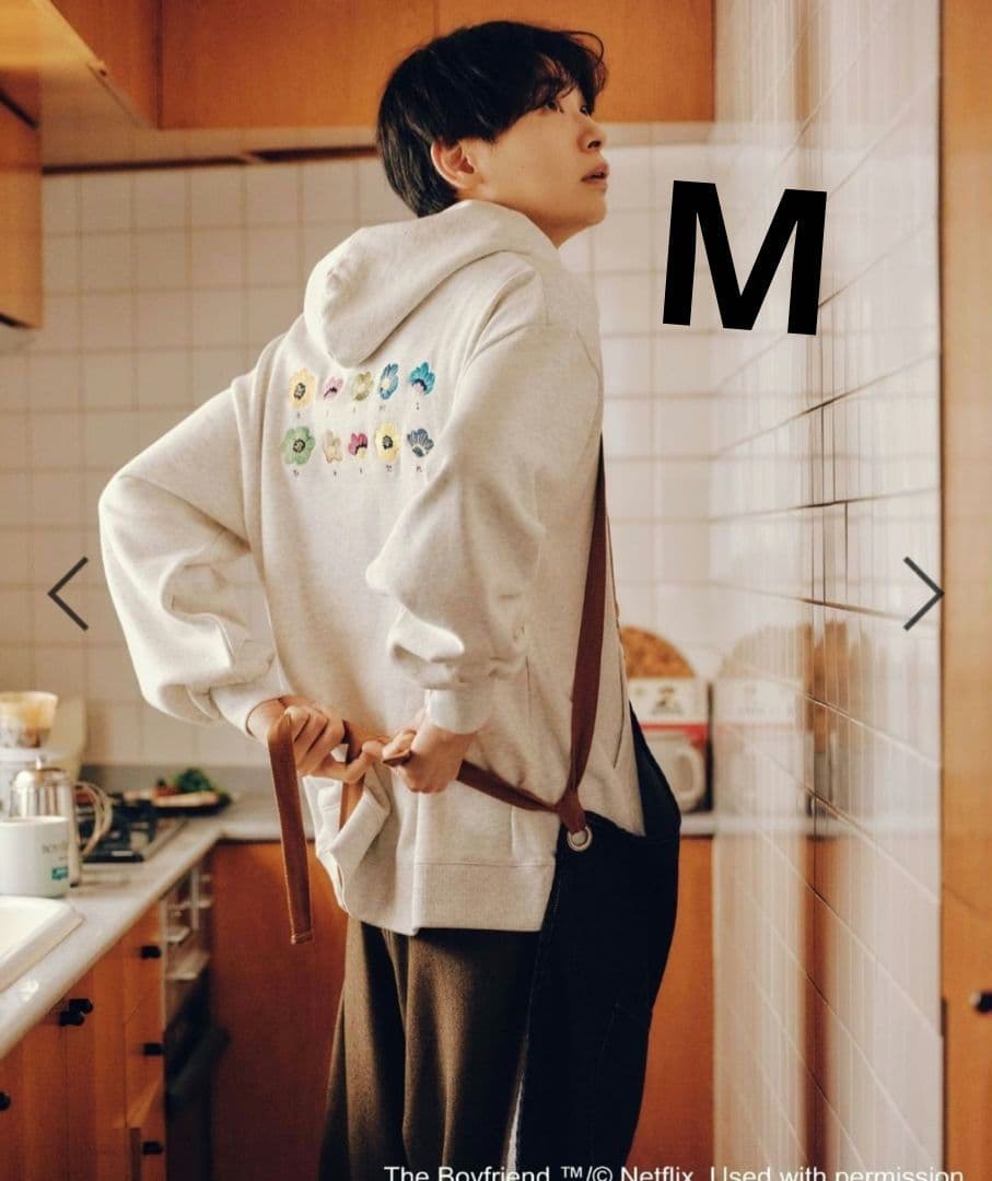 ニコアンド 【ボーイフレンドシーズン2】コラボフラワープルオーバーフーディー