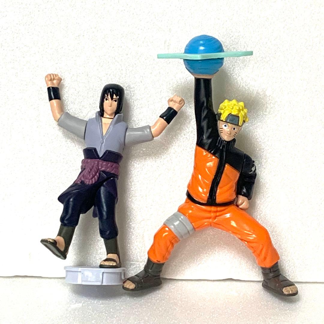 中古】NARUTOハッピーセット ナルト サスケ チャクラ宙返り【部品欠損