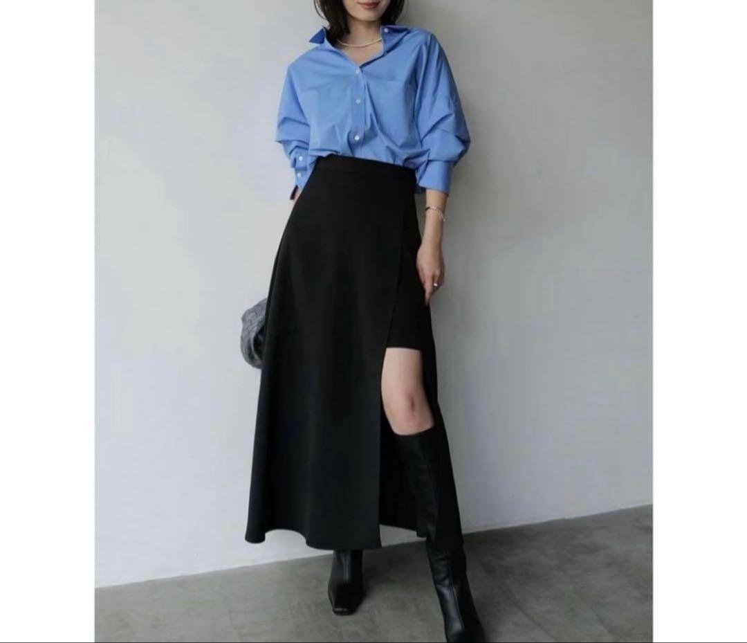 〖 新品 〗アニュアンス　アシンメトリーレイヤードスカート黒　Mサイズ アニュアンス anuans アシンメトリーレイヤードスカート （BLACK） -靴