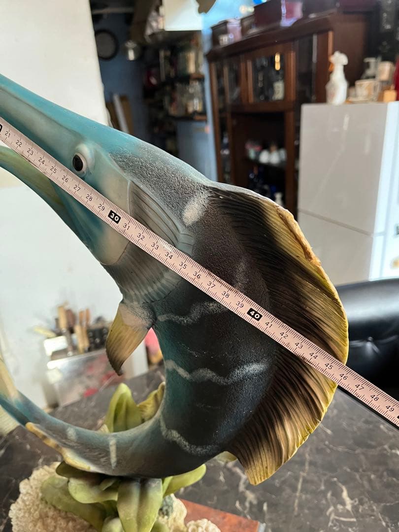 カジキマグロ置き物、イタリア大理石、人工大理石、カジキマグロ飾り