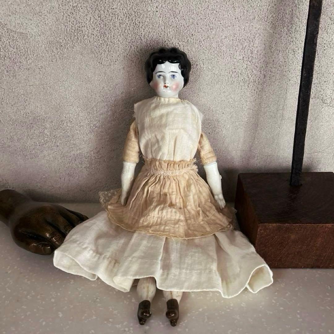 アンティーク　チャイナヘッドドール アンティーク チャイナヘッドドール 大きなショルダーヘッド 10.5×7.6