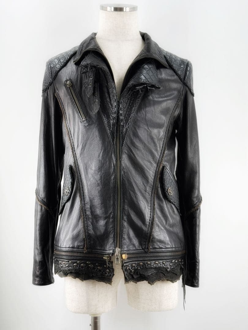【特注品】14thaddiction レザージャケット クロコダイル調 革ジャン Yahoo!オークション -「14th addiction レザージャケット」の落札相場