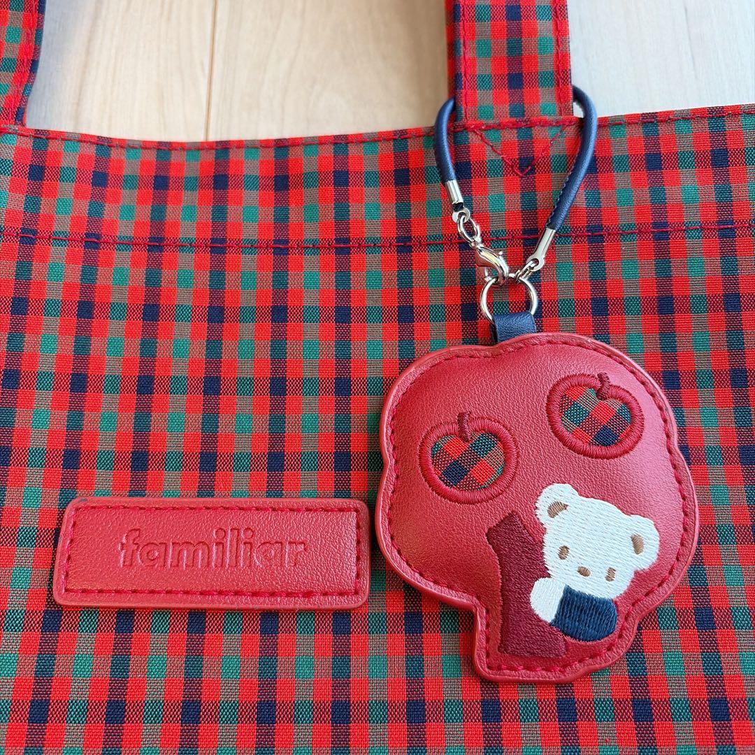 新品】familiar ファミリア トートバッグ 赤 ギンガムチェック 大