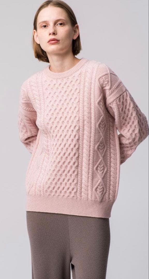 新品タグ付き⭐️DEMYLEE/ケーブルニット/ピンク オーバーサイズケーブルニット