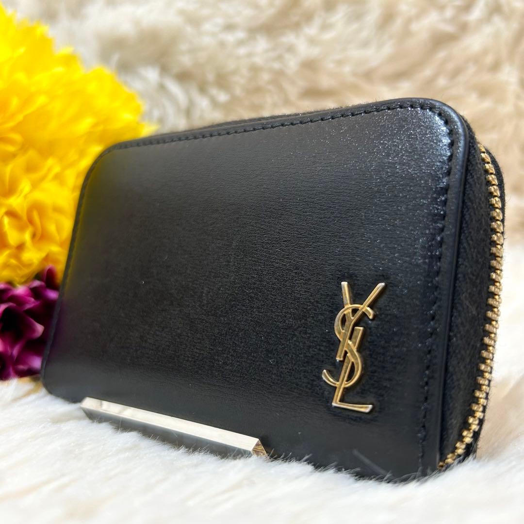 極美品✨サンローラン　ケース　カードケース　カサンドラ　黒　箱　付属品