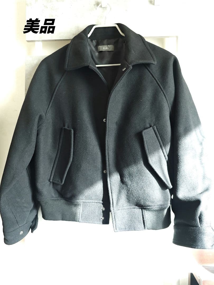 CLEL ウールブレンド テックメルトン 2WAYブルゾン ブラック XS 美品