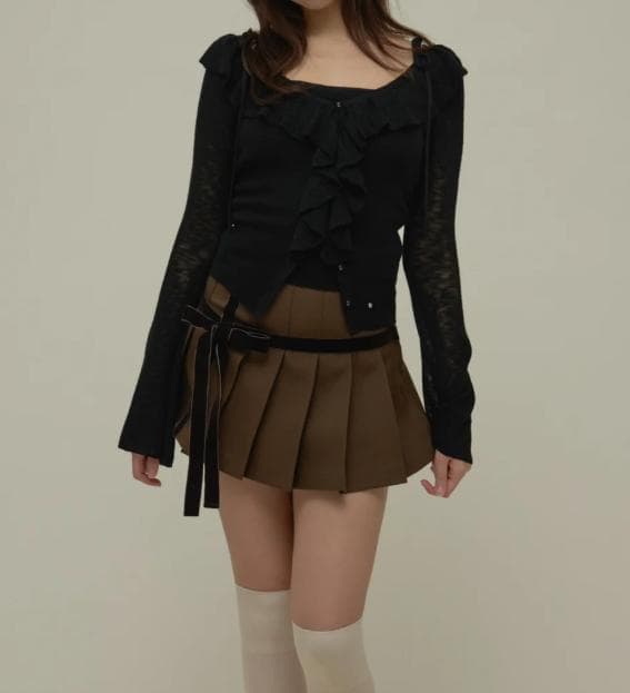 トップス Fiona ruffle tops ANDMARY black