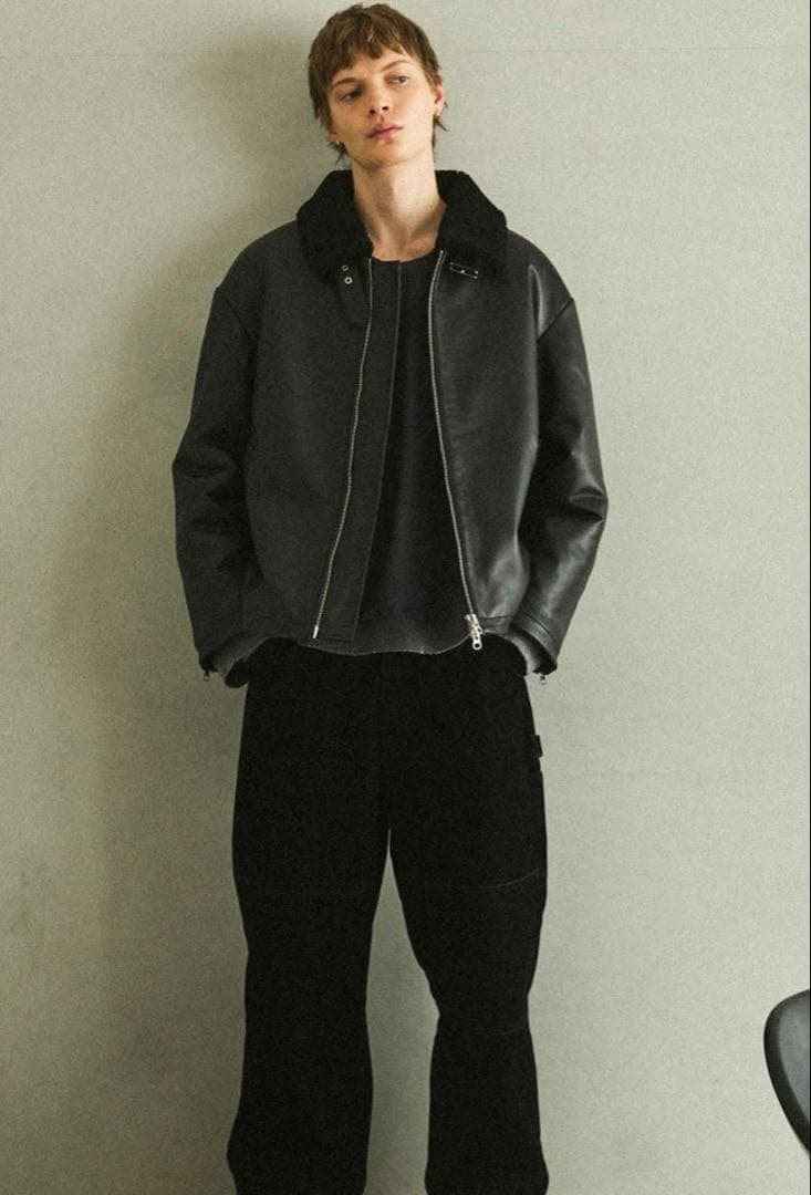 OPENING ACT 本革 リアルレザームートンハイネックジャケット - メルカリ