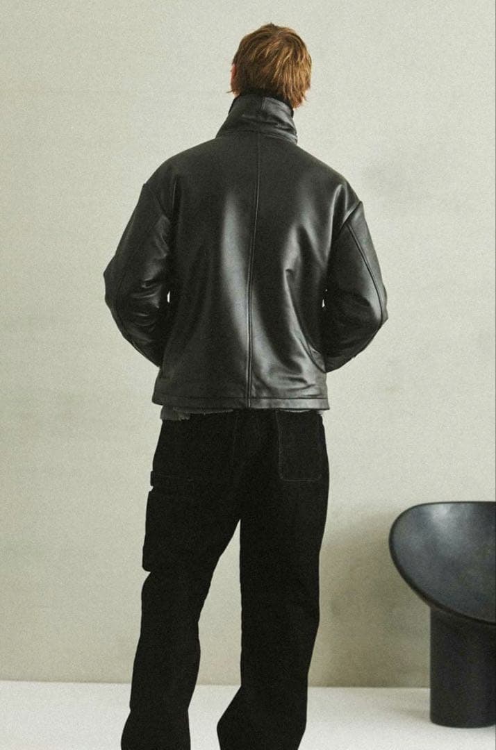 OPENING ACT 本革 リアルレザームートンハイネックジャケット - メルカリ