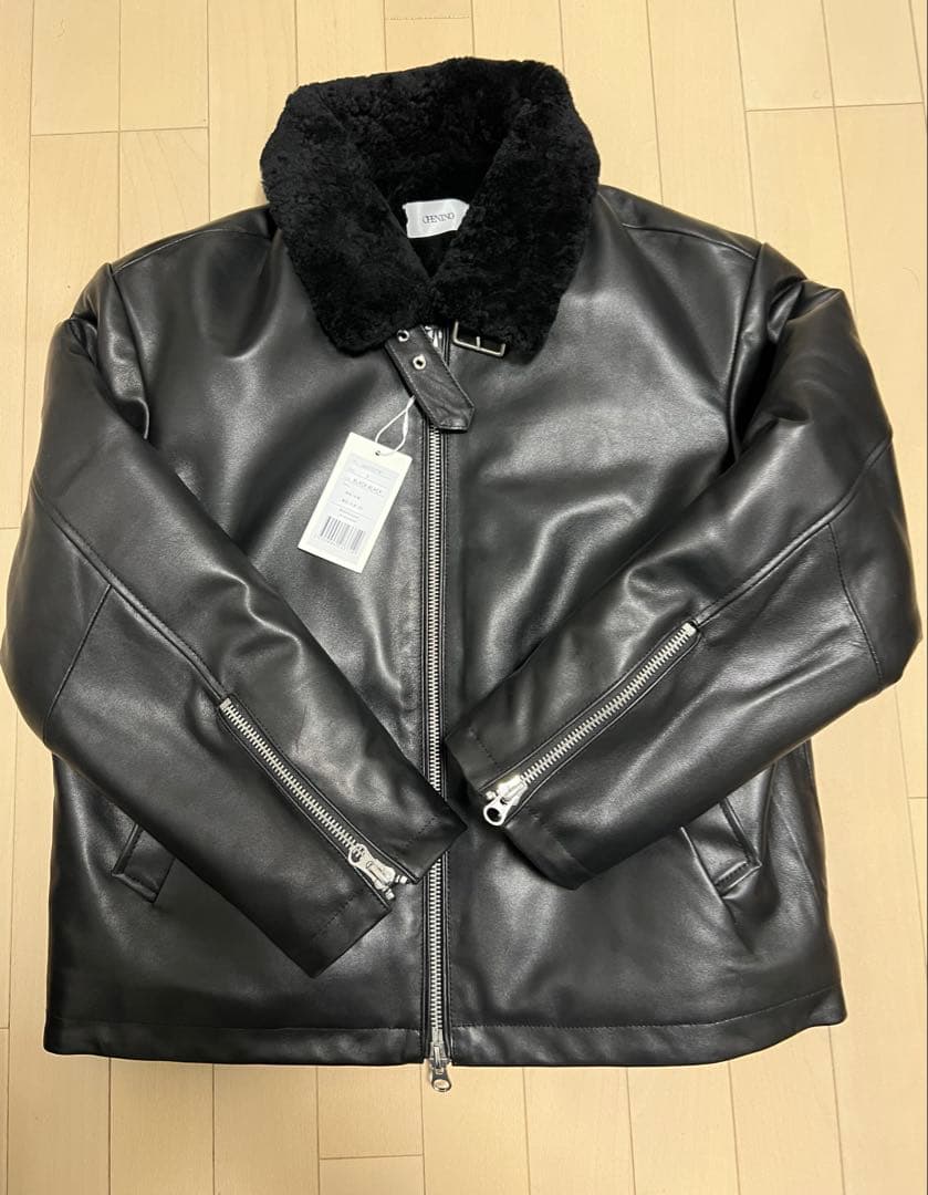 OPENING ACT 本革 リアルレザームートンハイネックジャケット - メルカリ