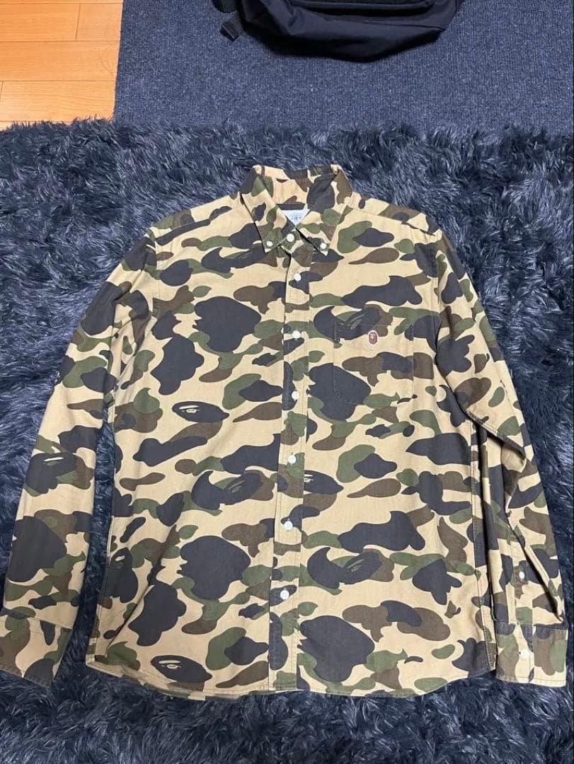 90s A BATHING APE 1stカモ 長袖シャツ