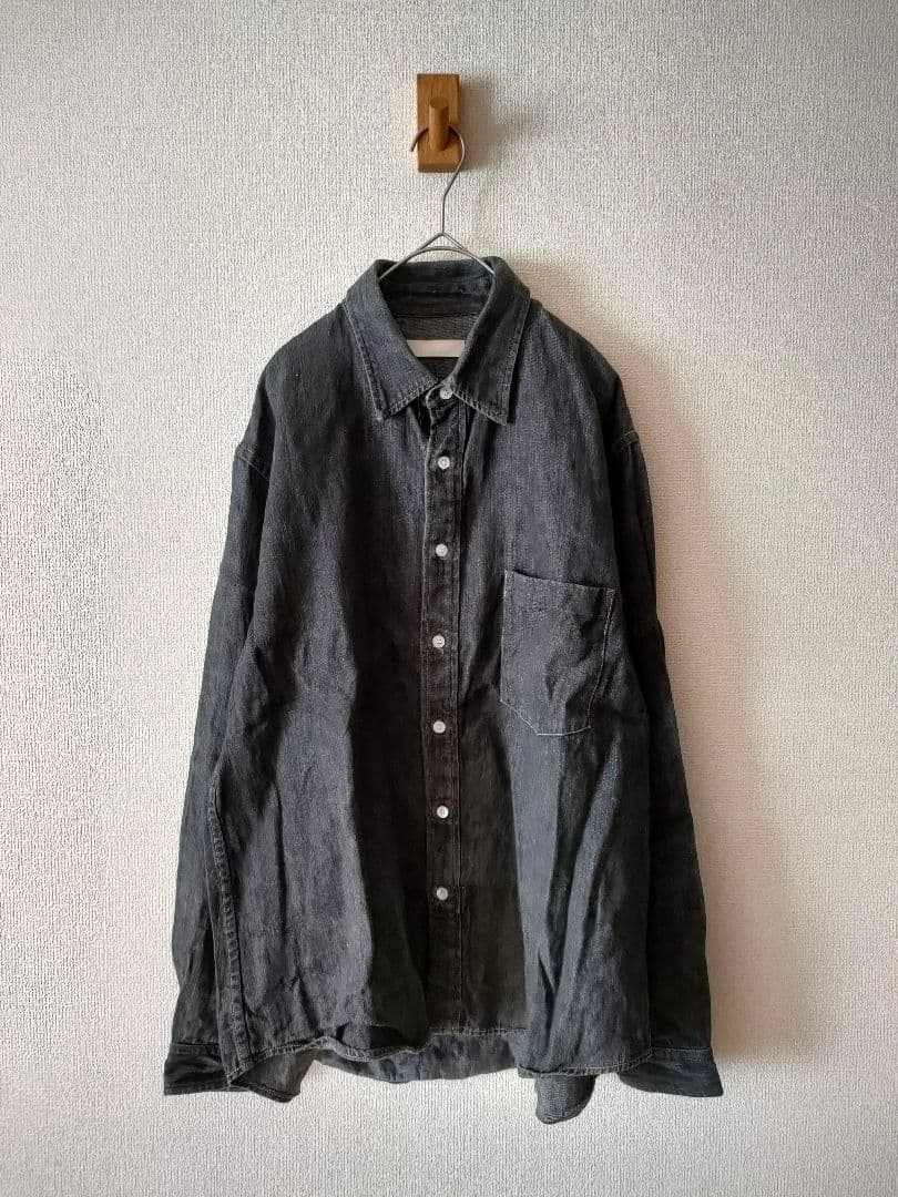 02201-0007 10ozリネンデニムレギュラーカラーシャツ