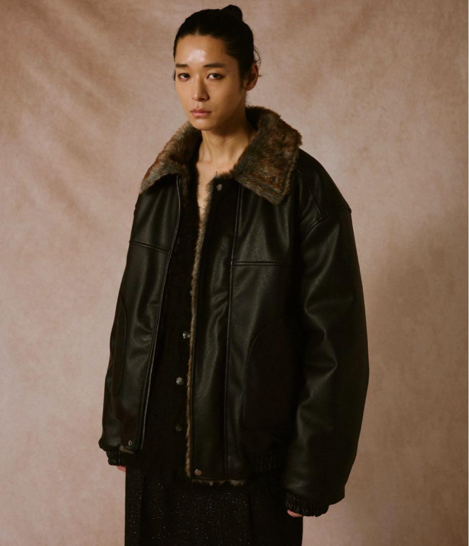 Camphorwoodフェイクレザーファー2wayフライトジャケット　M 即完品