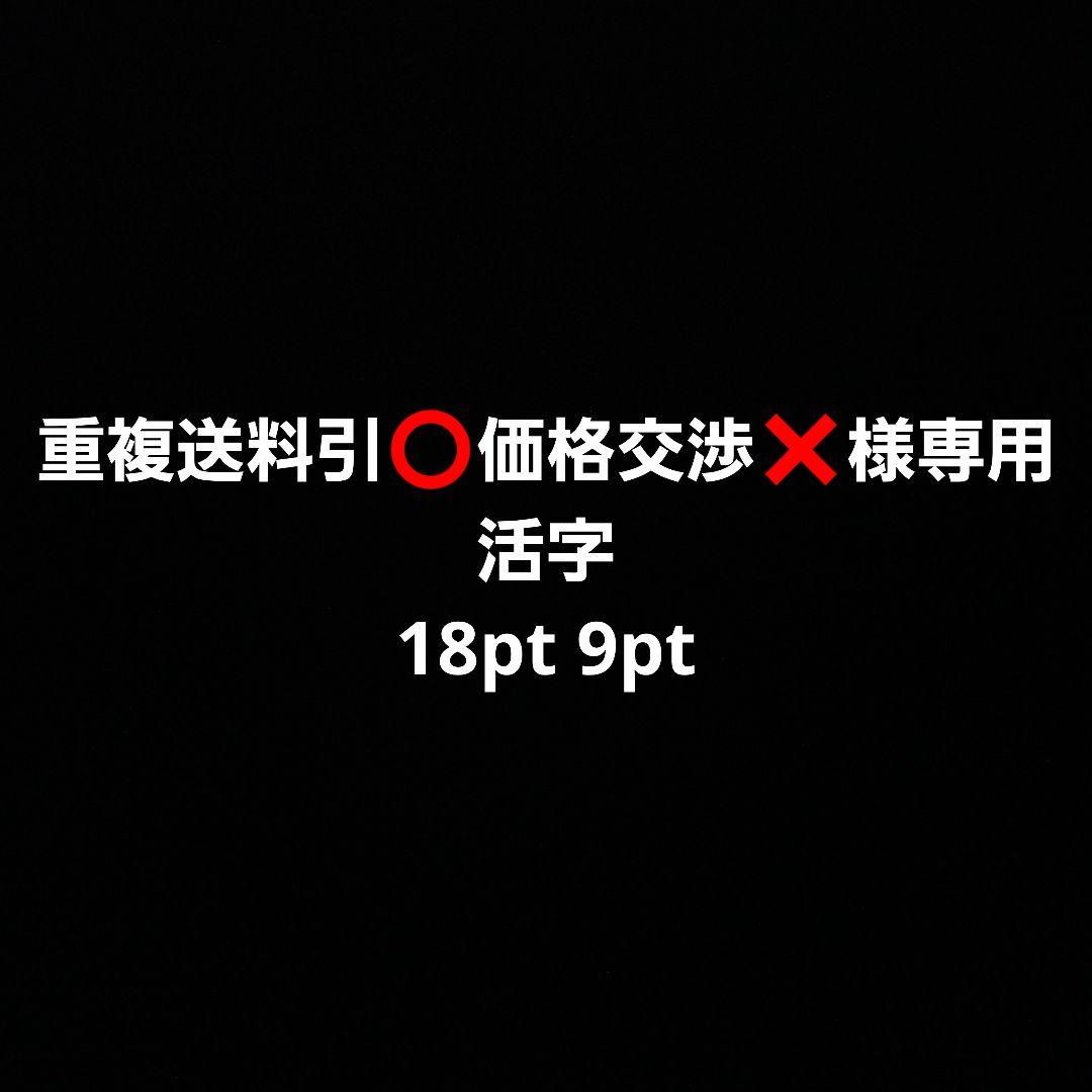 重複送料引⭕️価格交渉❌ 活字 18pt 9pt