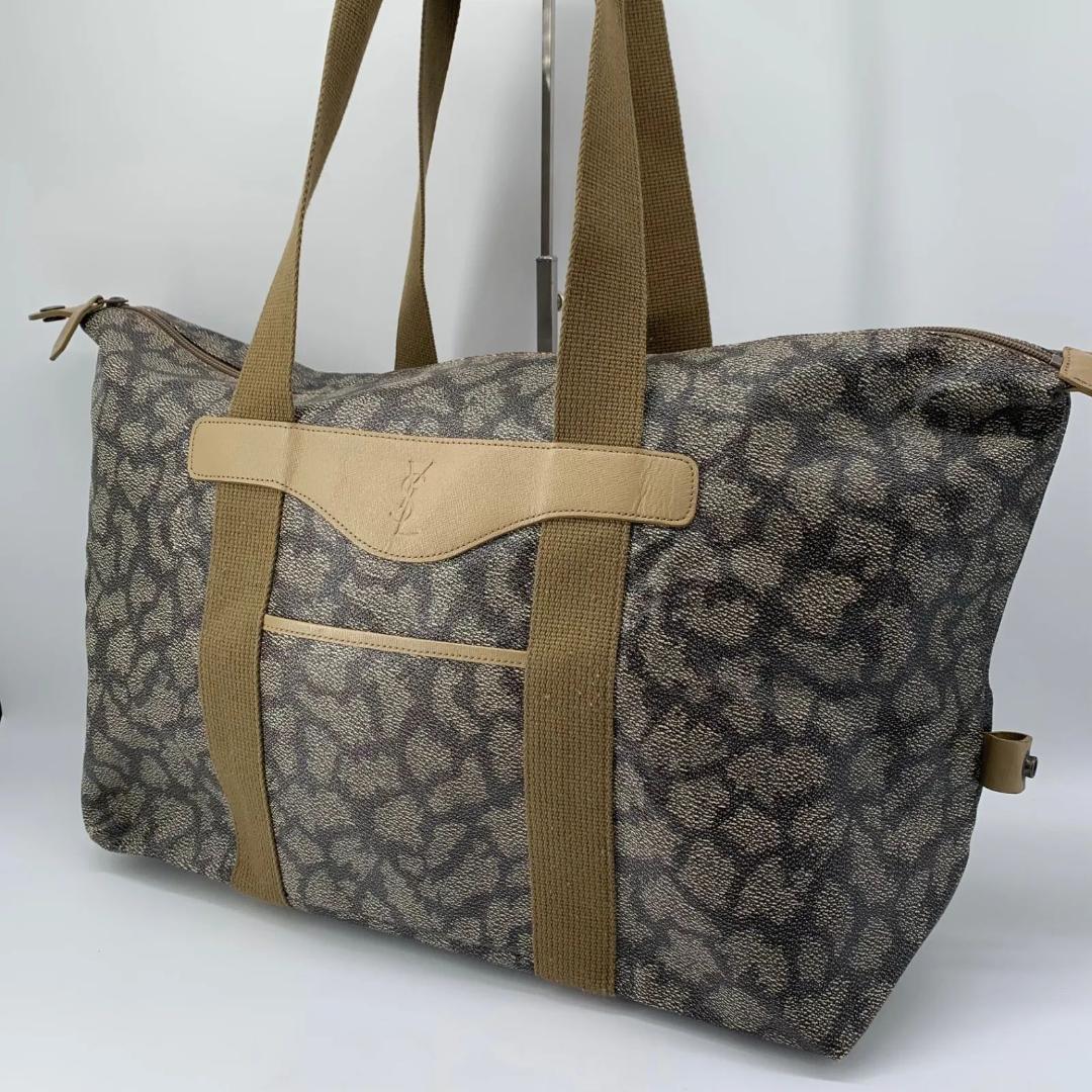 極美品✨YSL イヴサンローラン ボストンバッグ 肩掛け 大容量 ジラフ柄